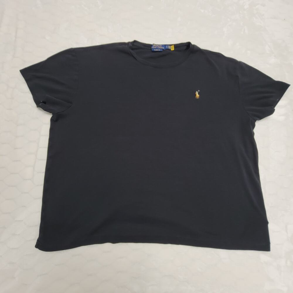 Polo Ralph Lauren T-Shirt Mens Large Black Classic Fit Short Sleeve Pony Logo